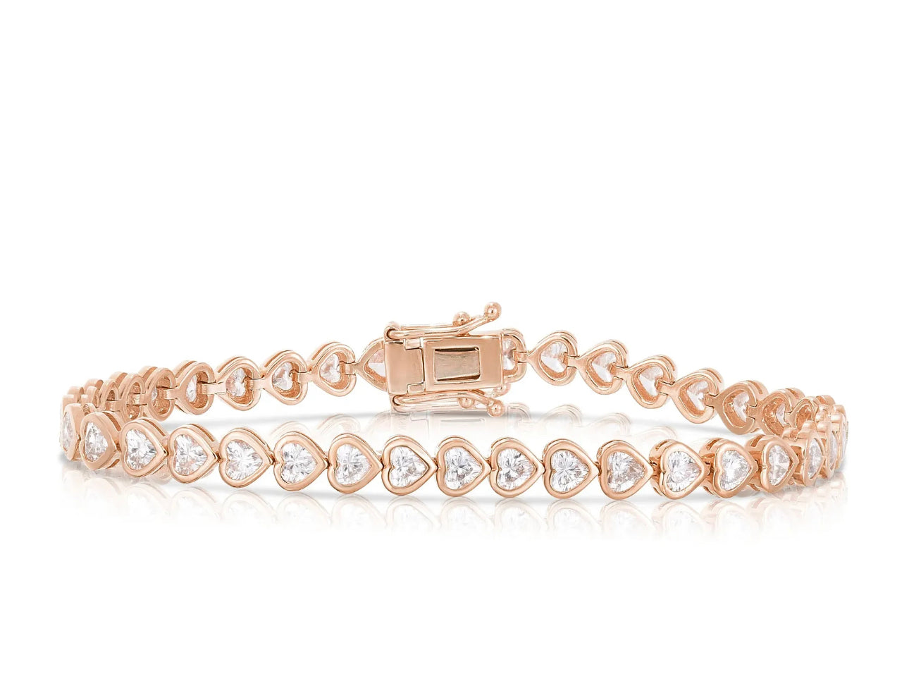 Hearts Stone Bezel Tennis Bracelet