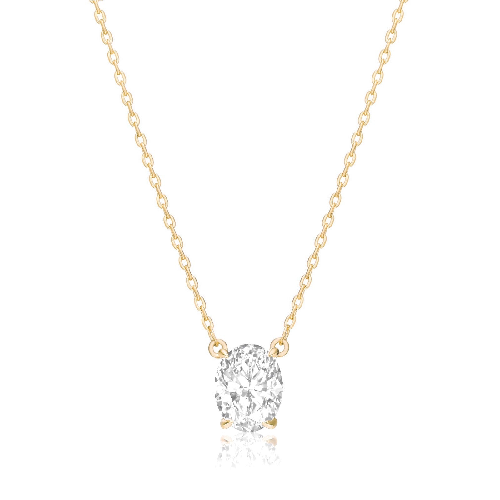 Oval Solitaire Necklace