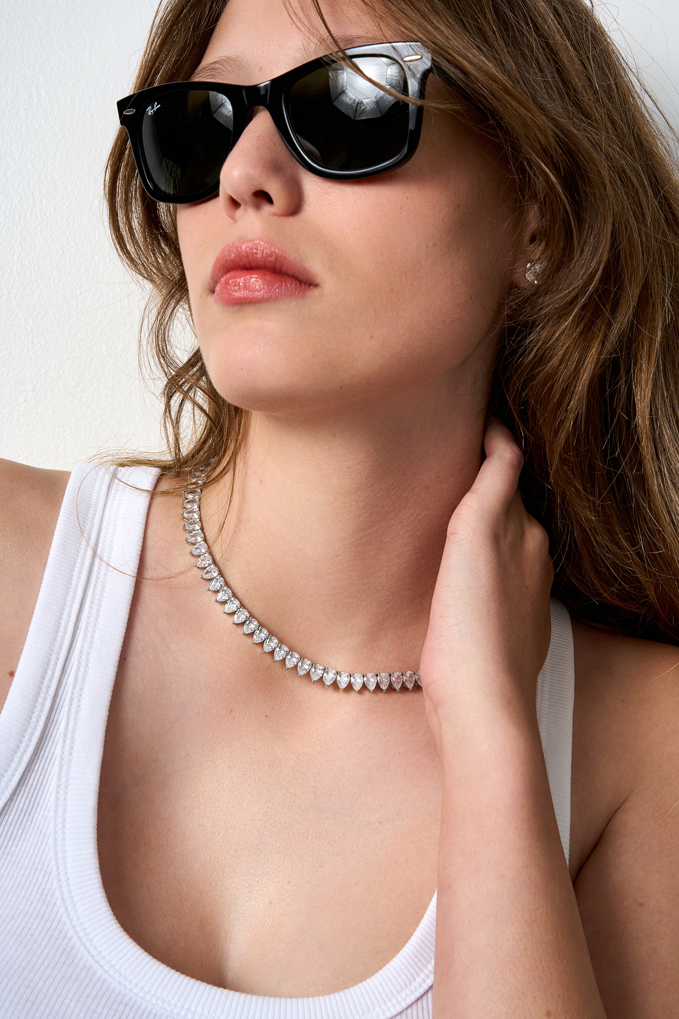 Pear shape Tennis Necklace