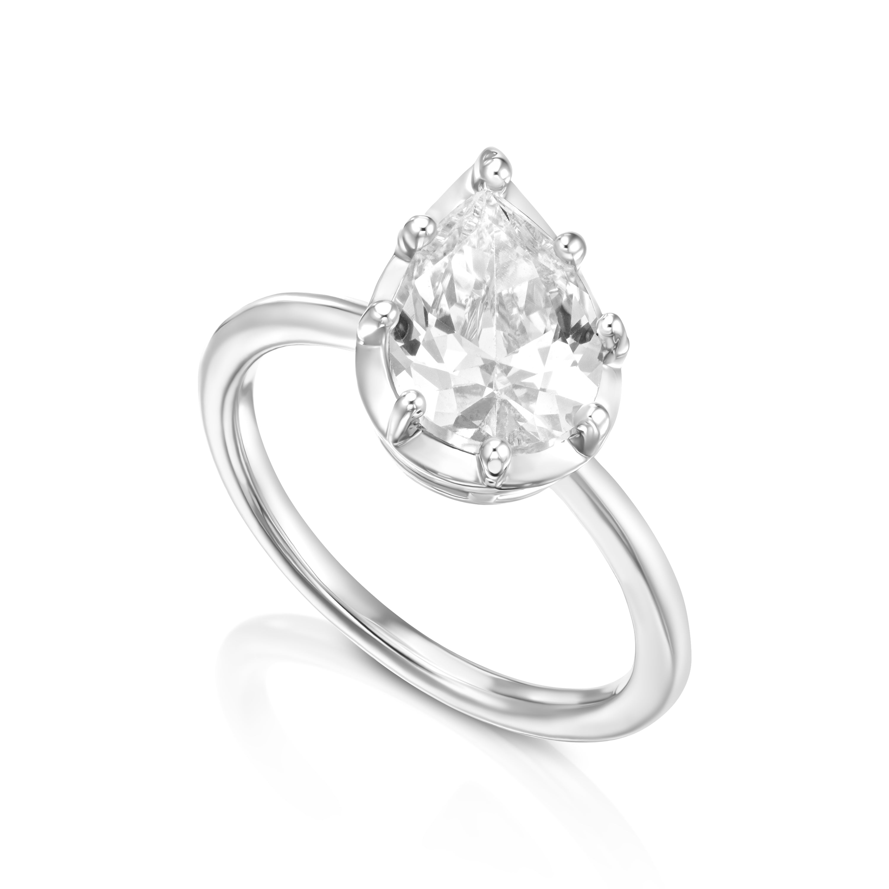 Tilted Studded Pear Ring