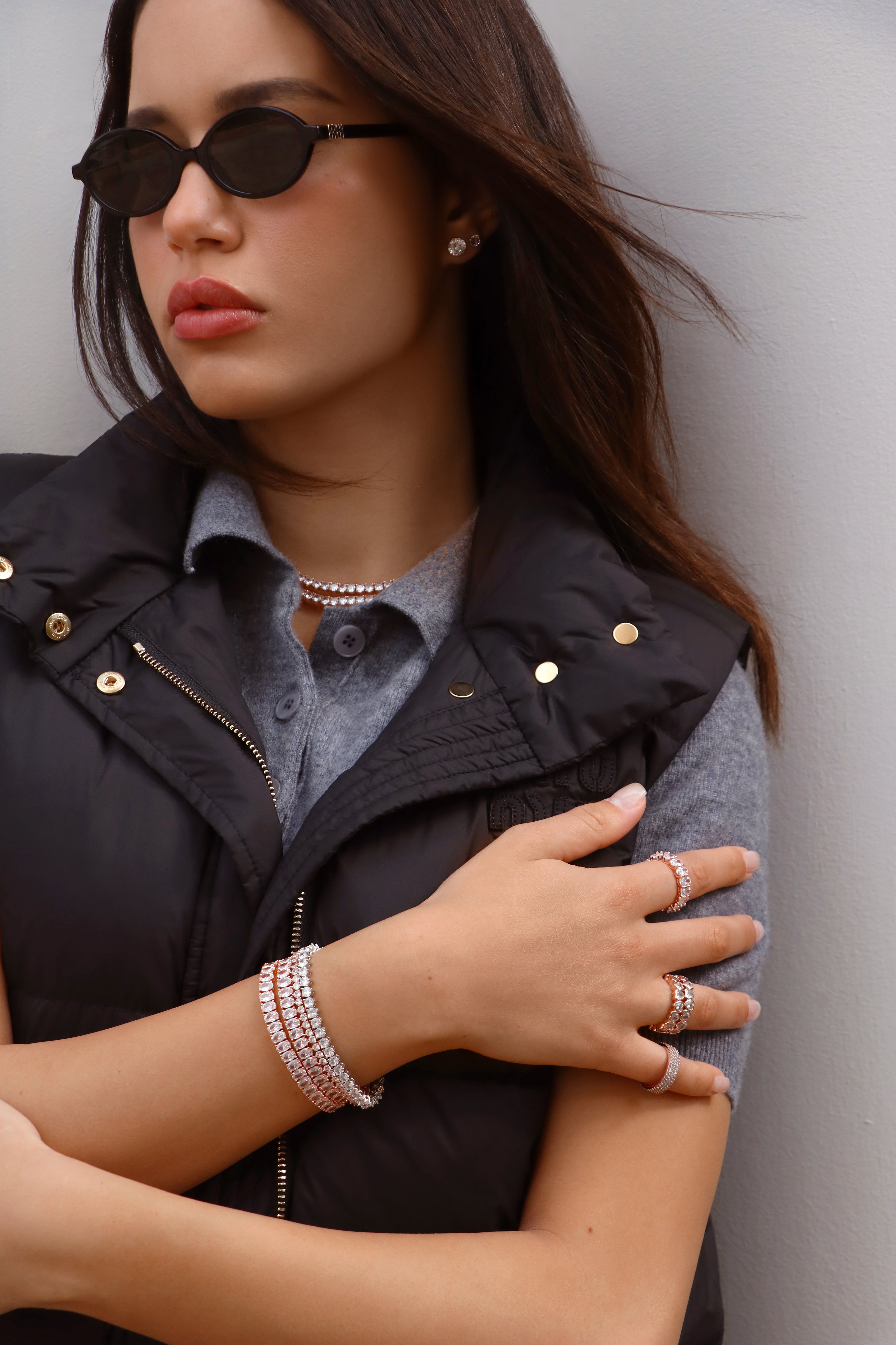 Classic Tennis necklace 4 pins 4mm