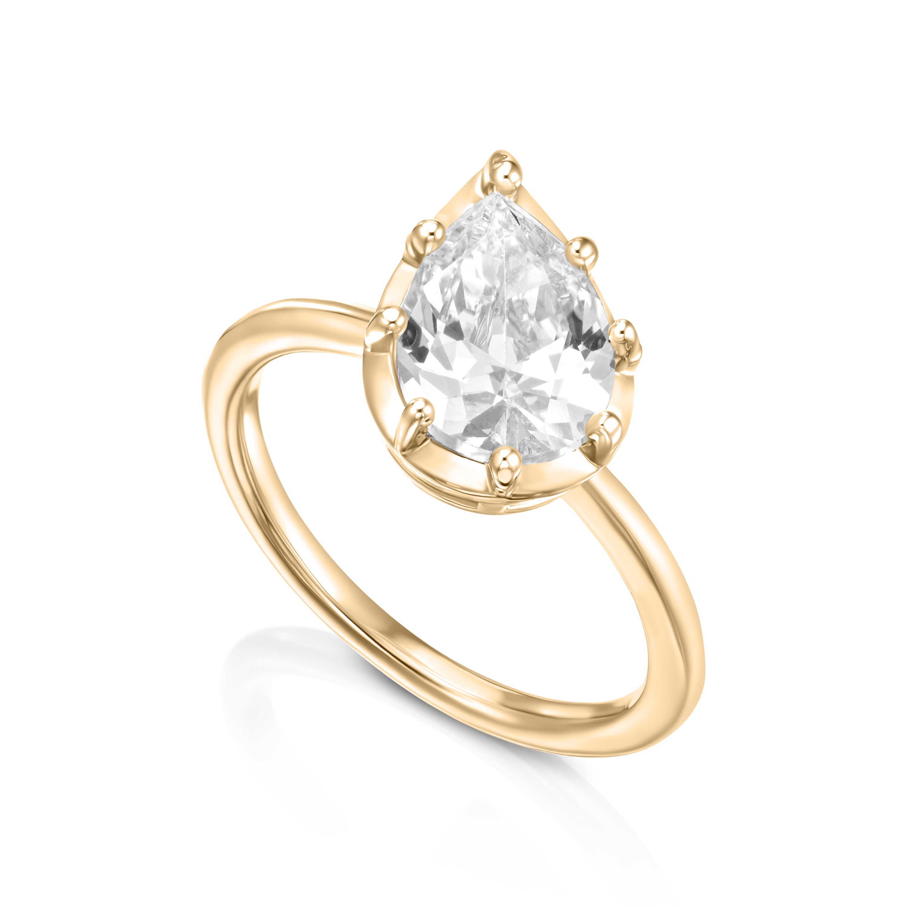Tilted Studded Pear Ring