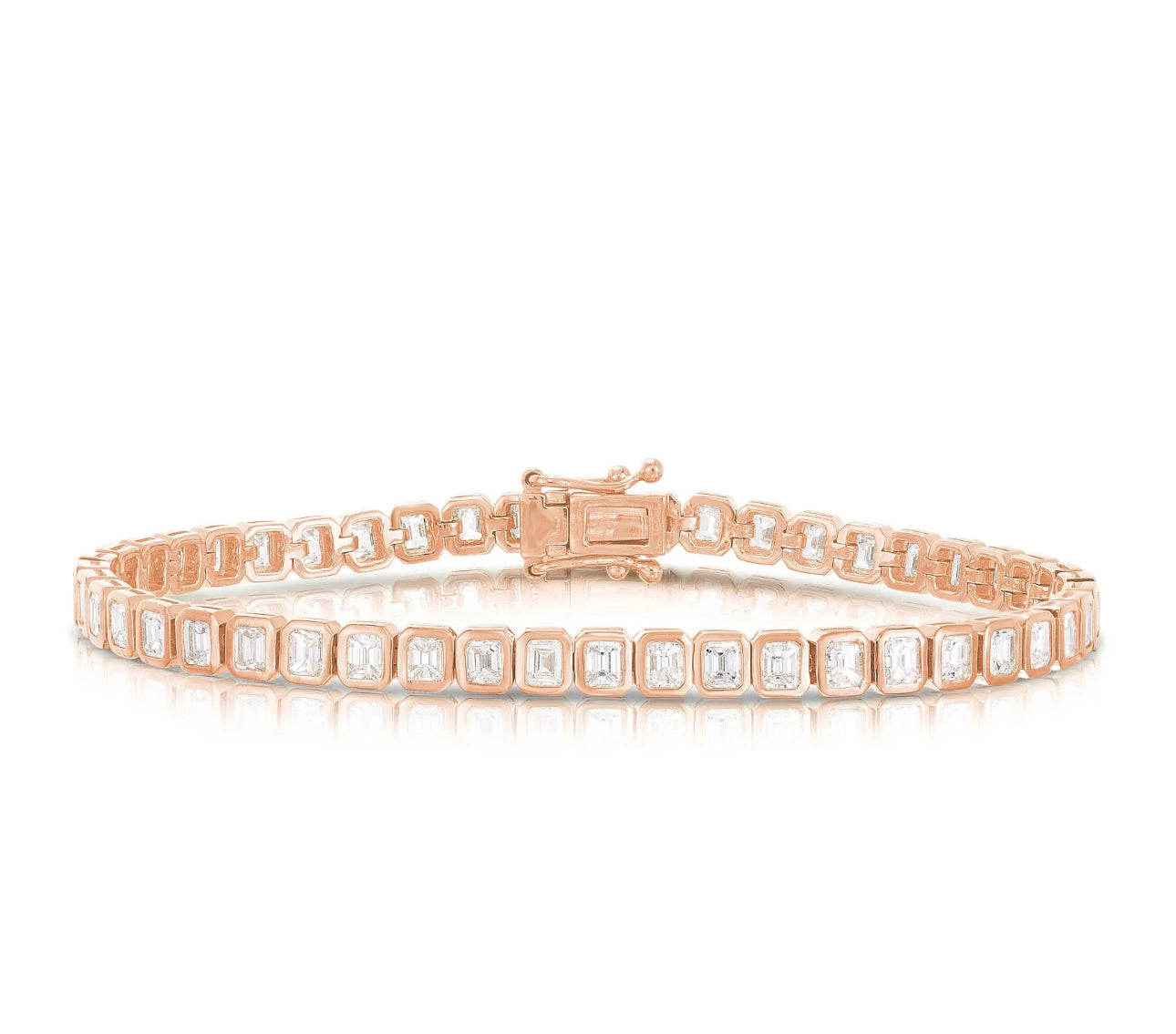 Emerald Cut Bezel Tennis Bracelet