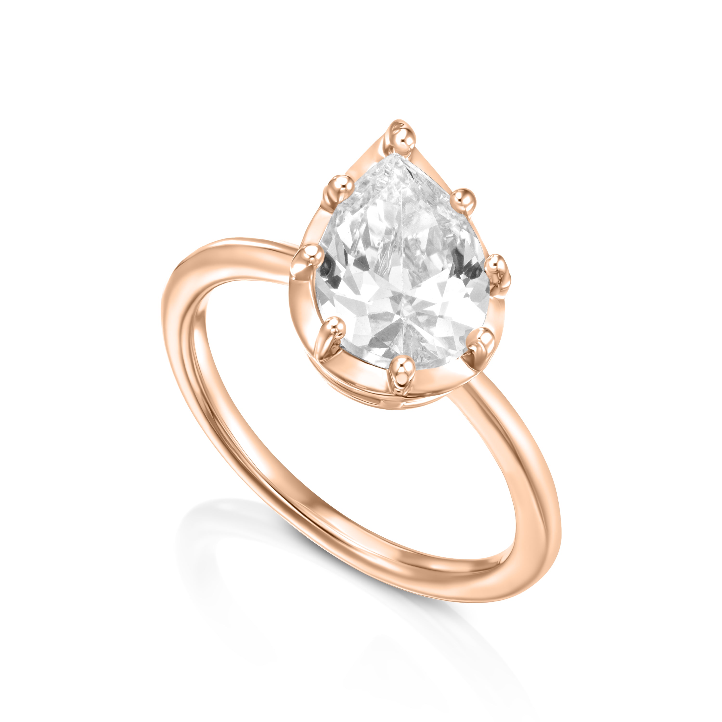 Tilted Studded Pear Ring