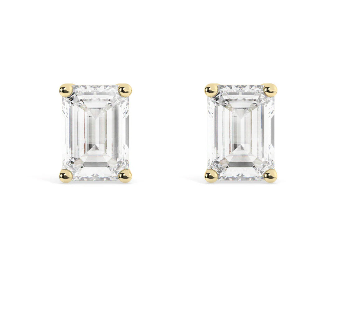 Emerald stud earrings