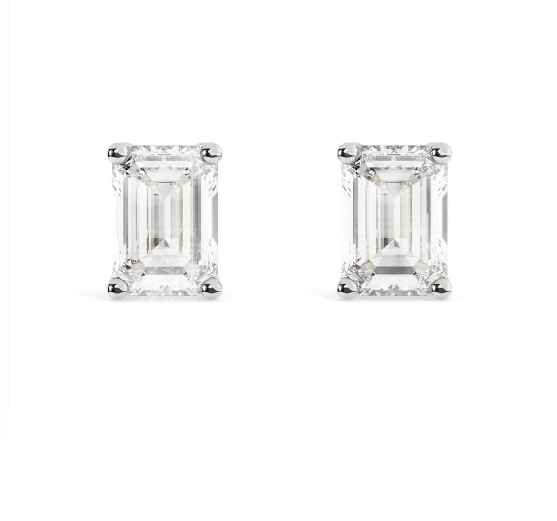 Emerald stud earrings