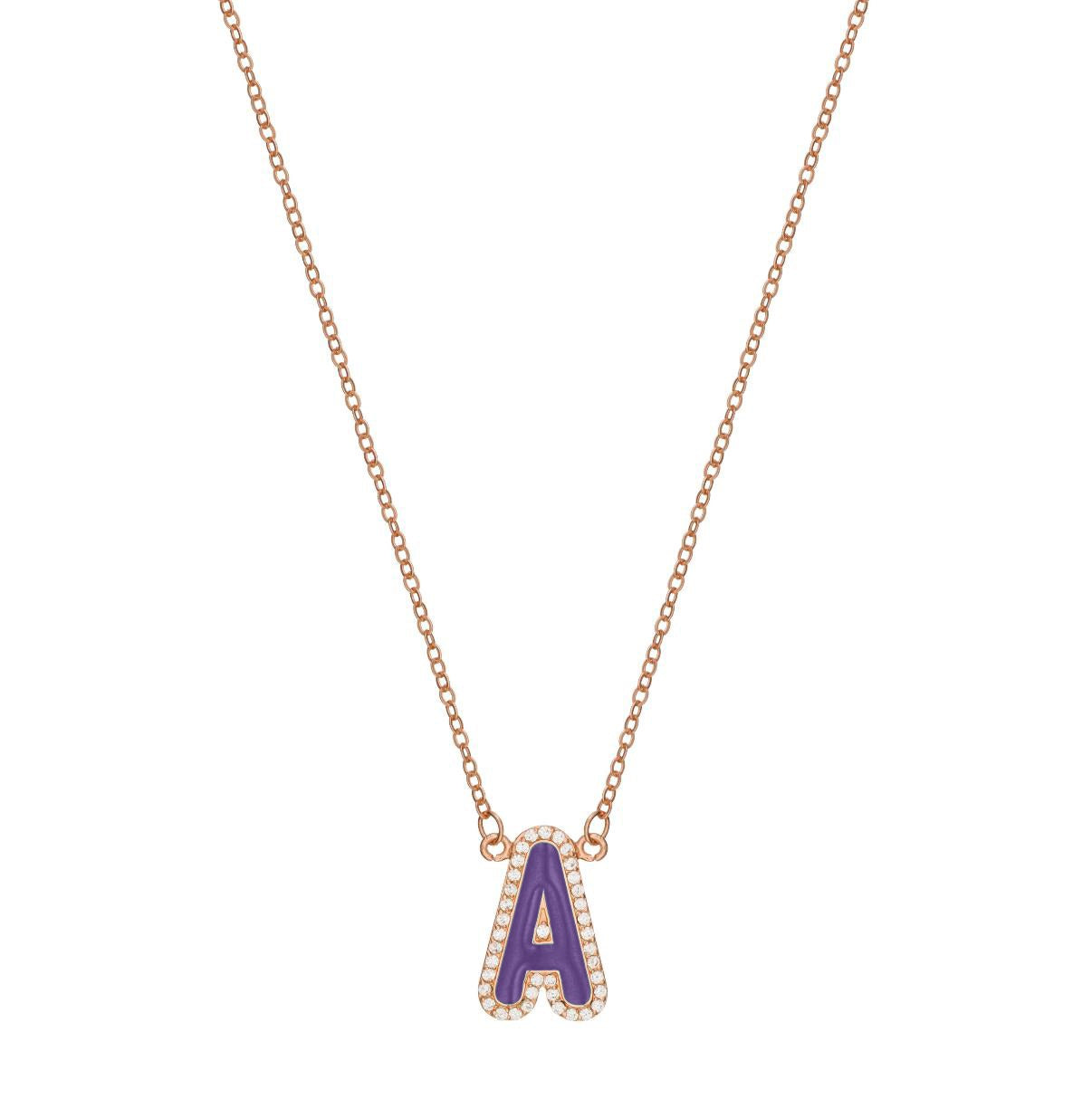Enamel Initial Necklace
