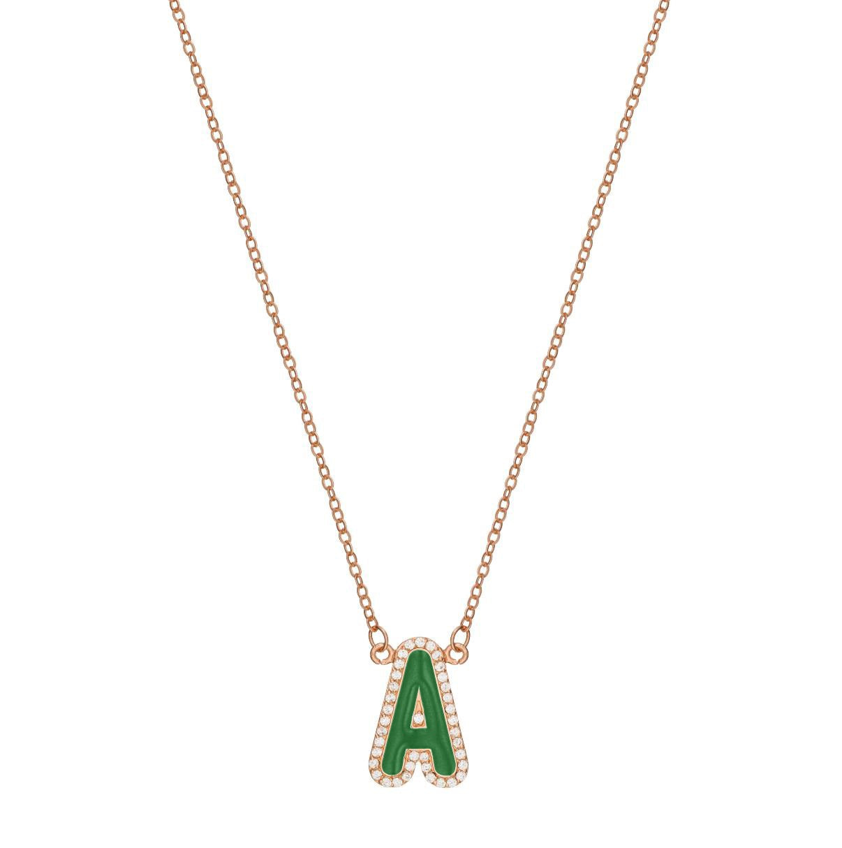 Enamel Initial Necklace
