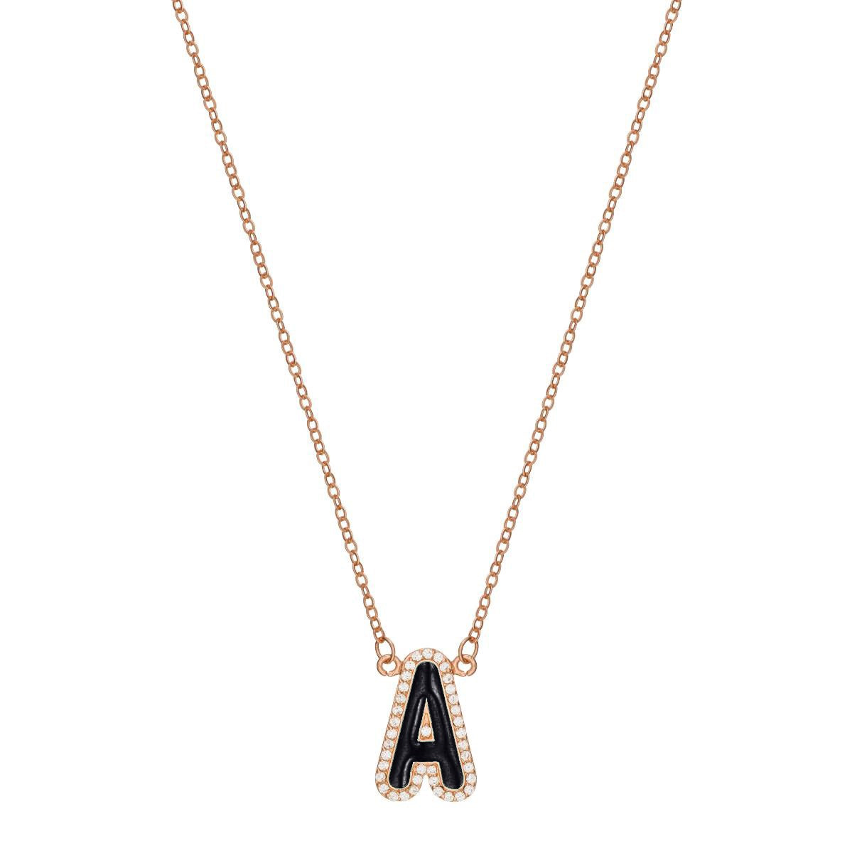 Enamel Initial Necklace