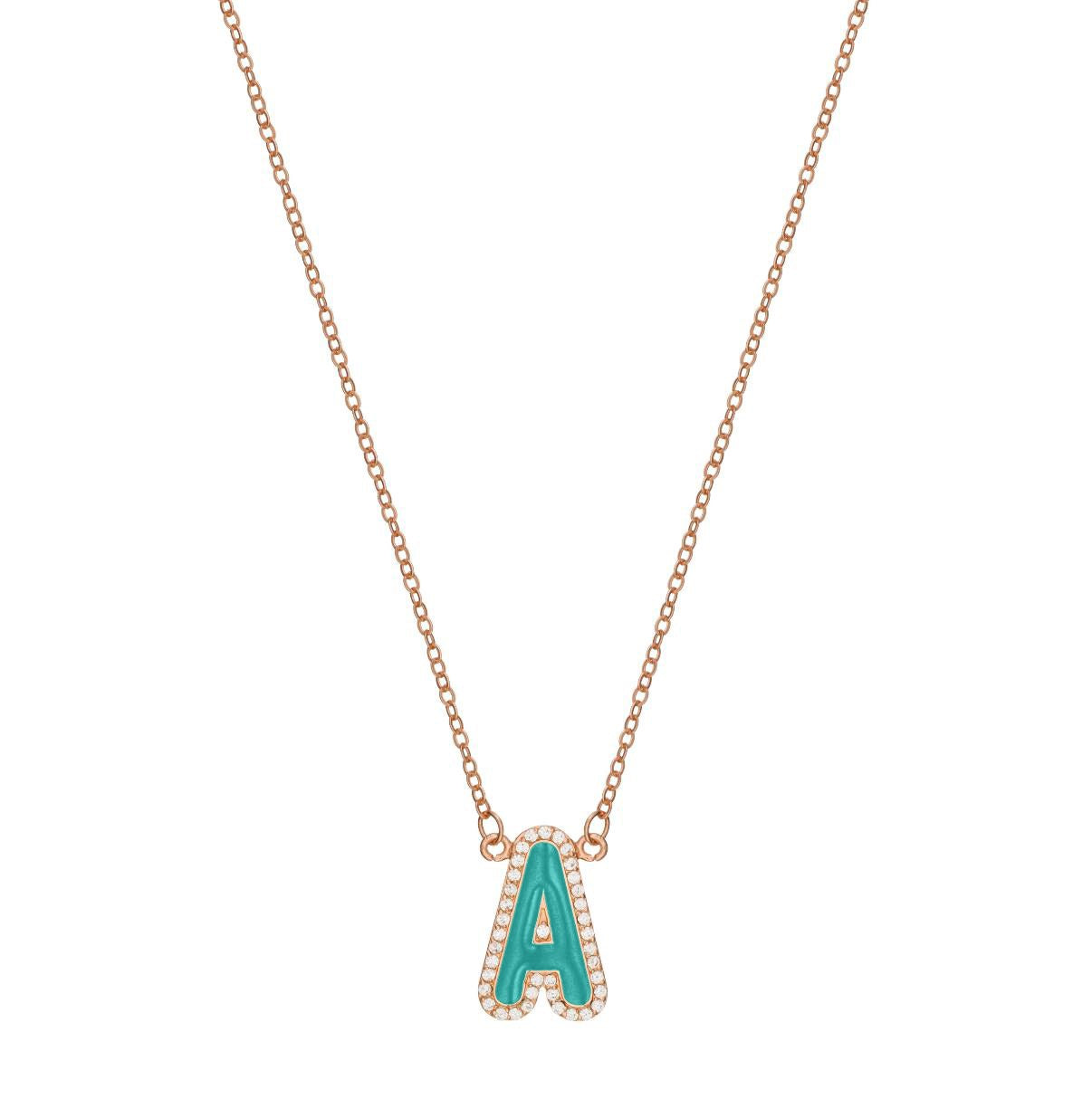 Enamel Initial Necklace