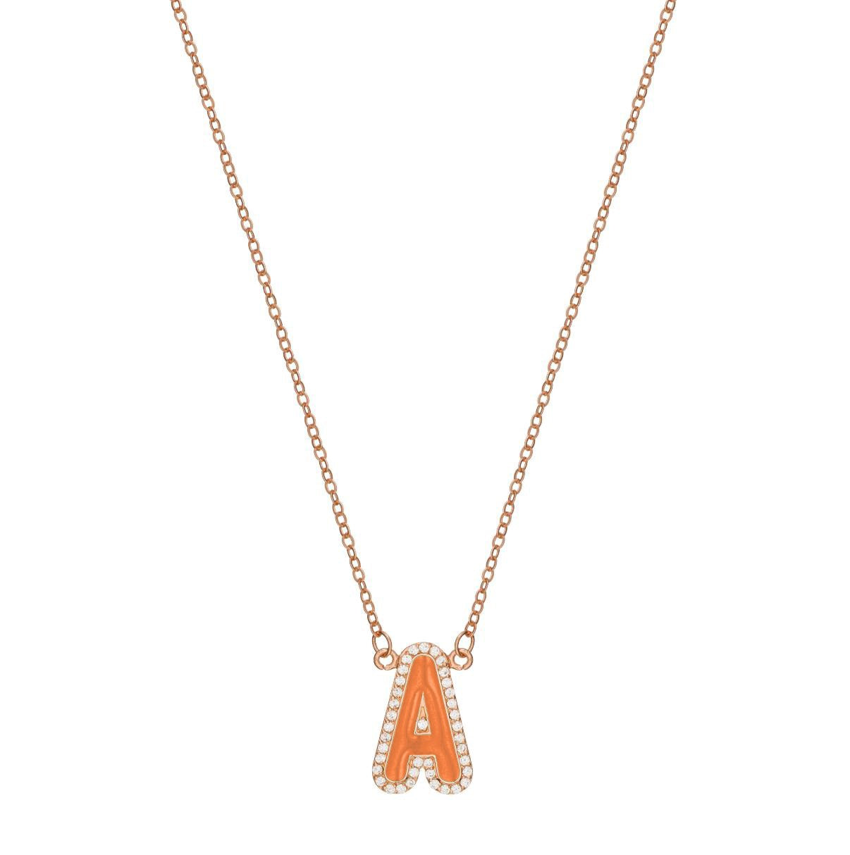 Enamel Initial Necklace