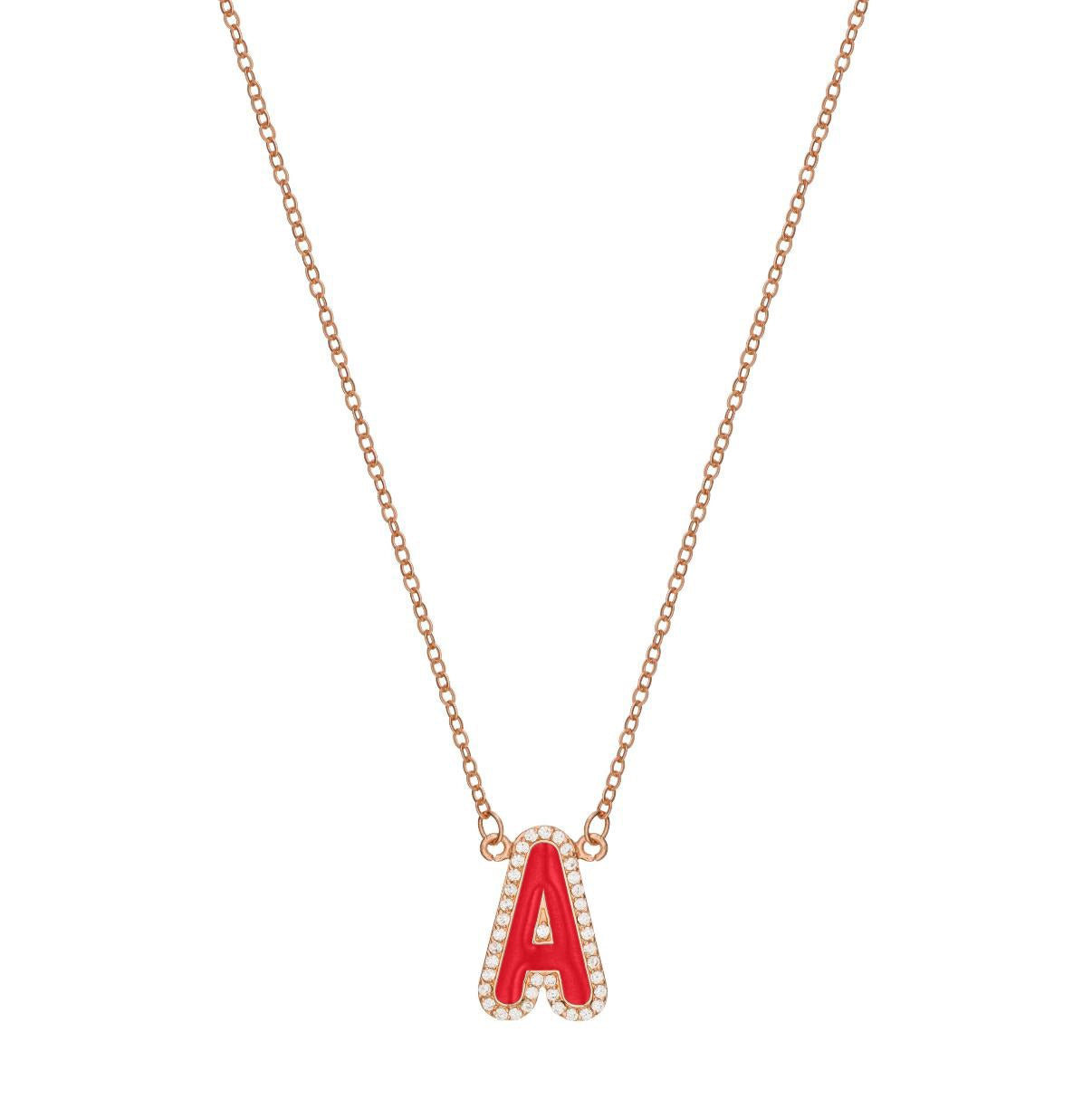 Enamel Initial Necklace