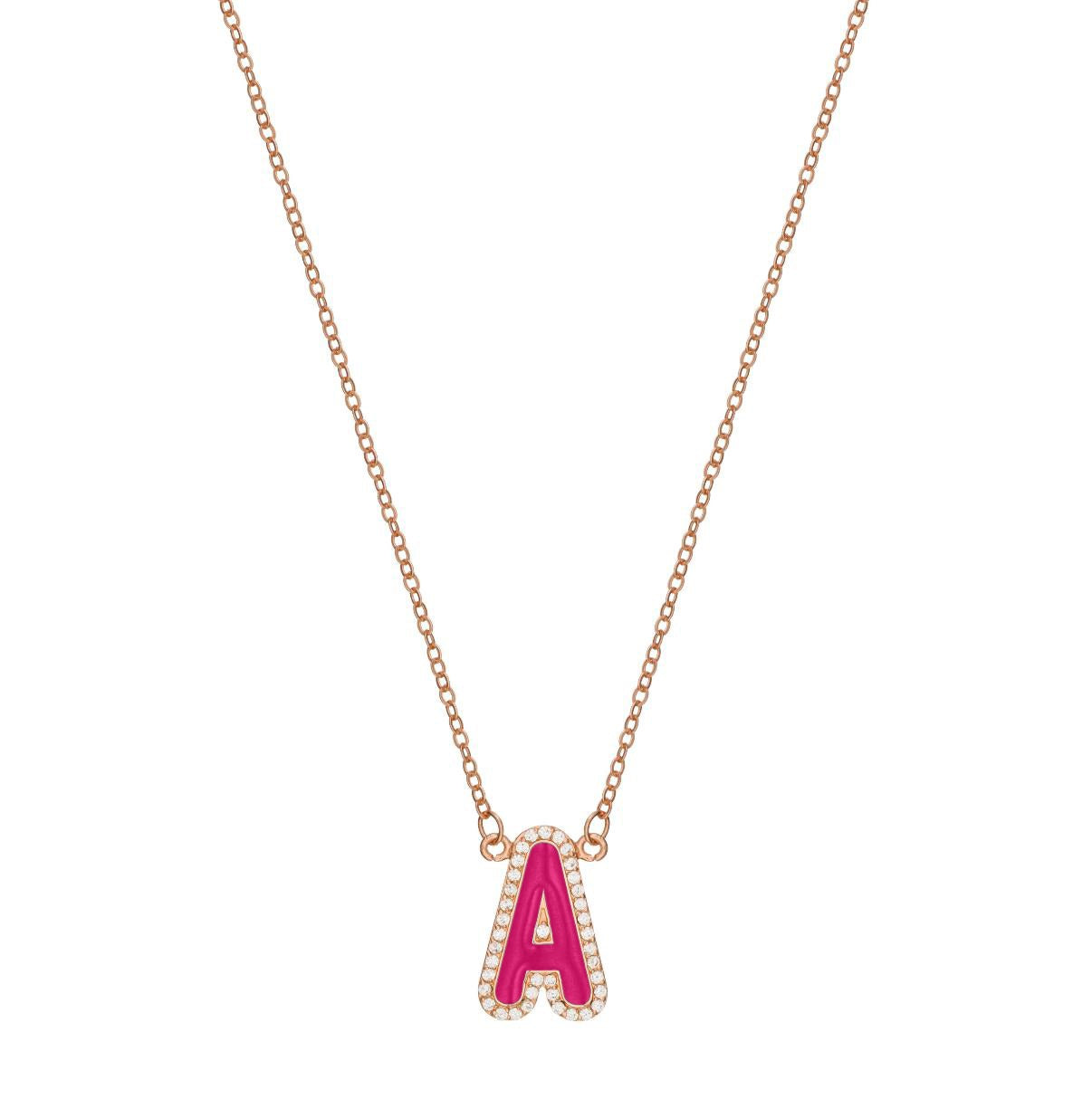 Enamel Initial Necklace