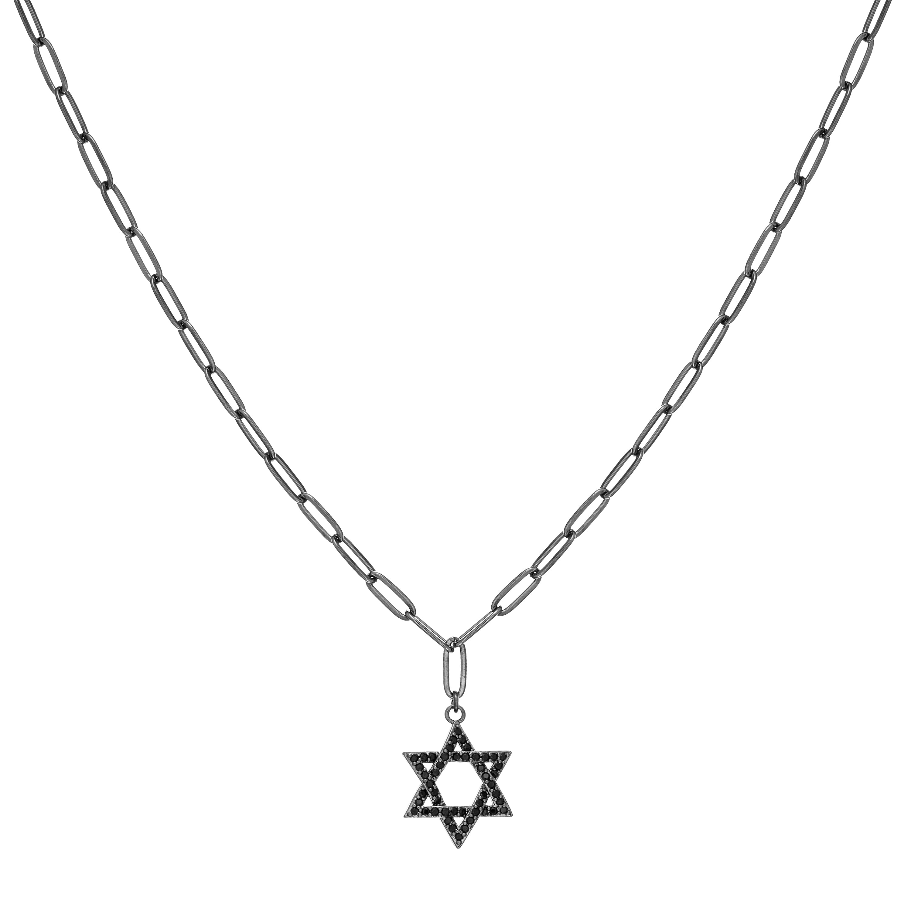 Black Star of David Necklace