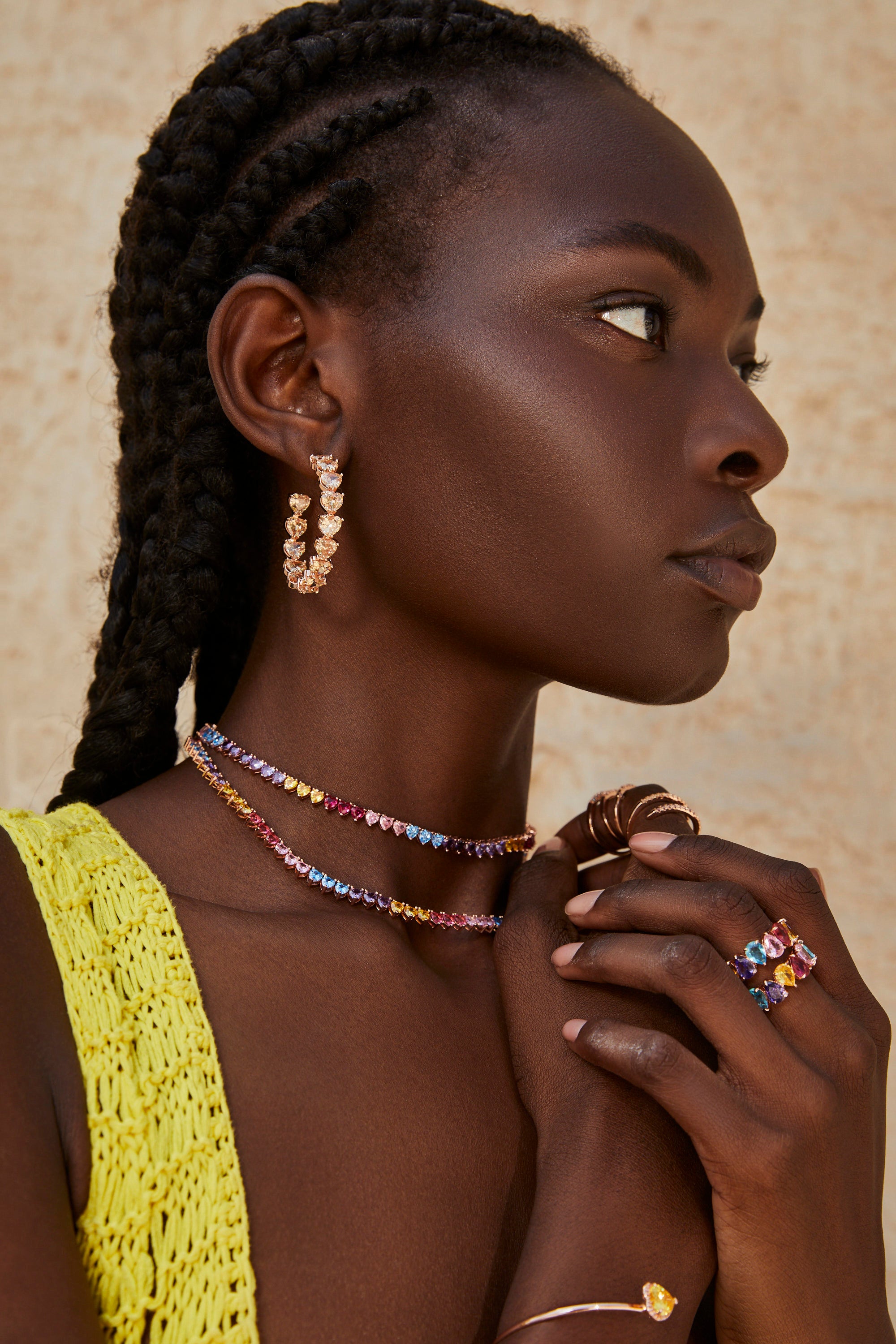 Love Rainbow Tennis Necklace