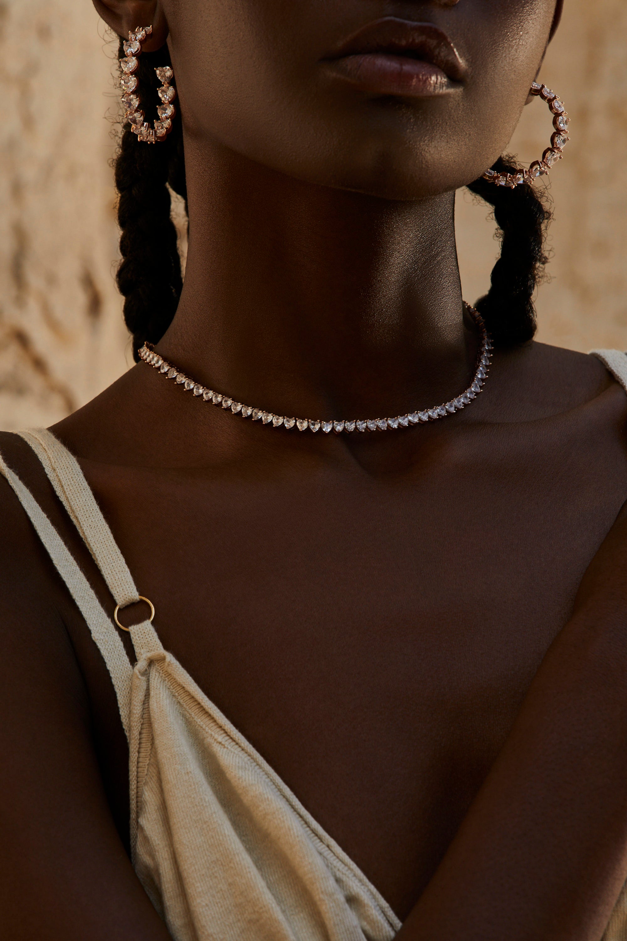 Love Tennis Necklace Rose Gold Rose