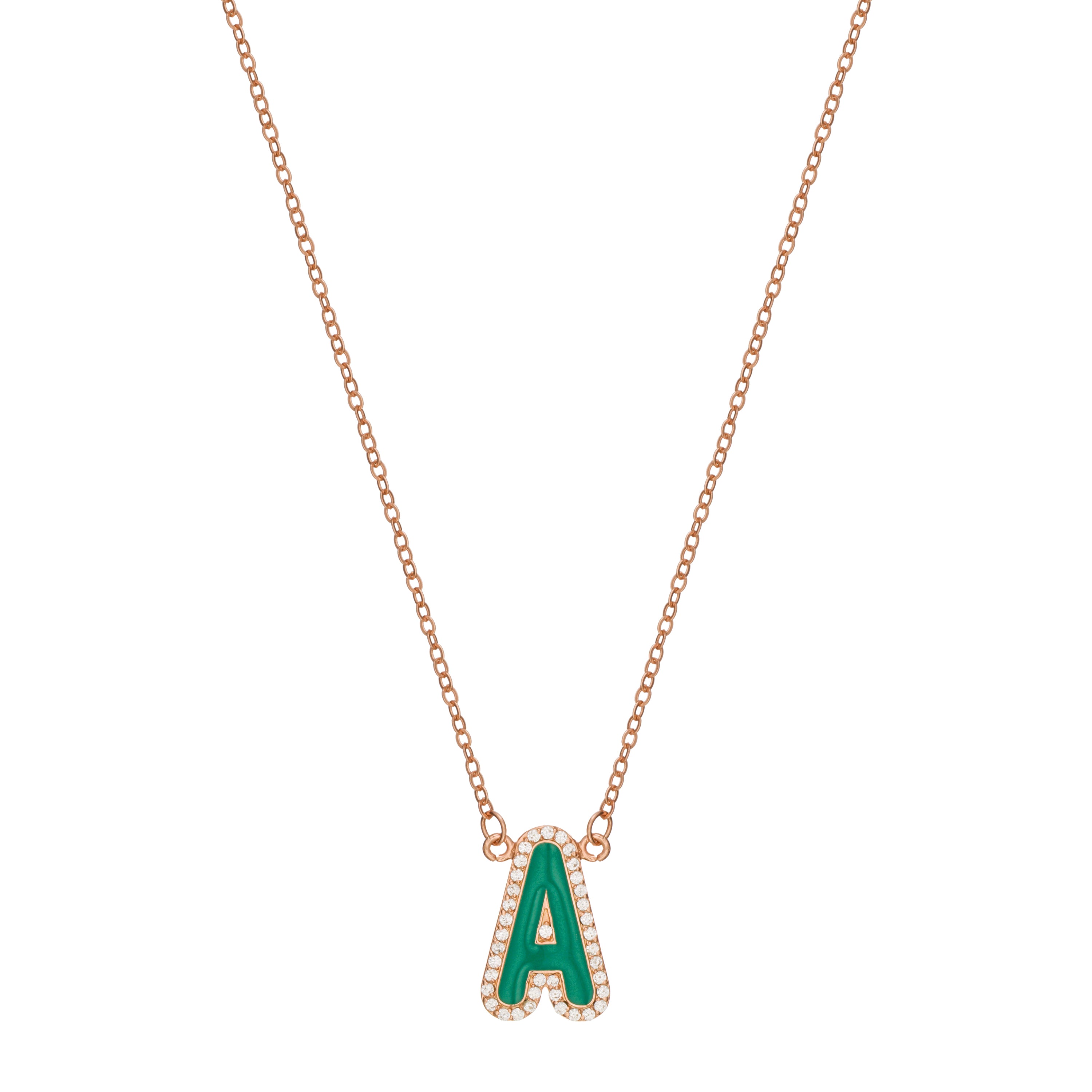 Enamel Initial Necklace
