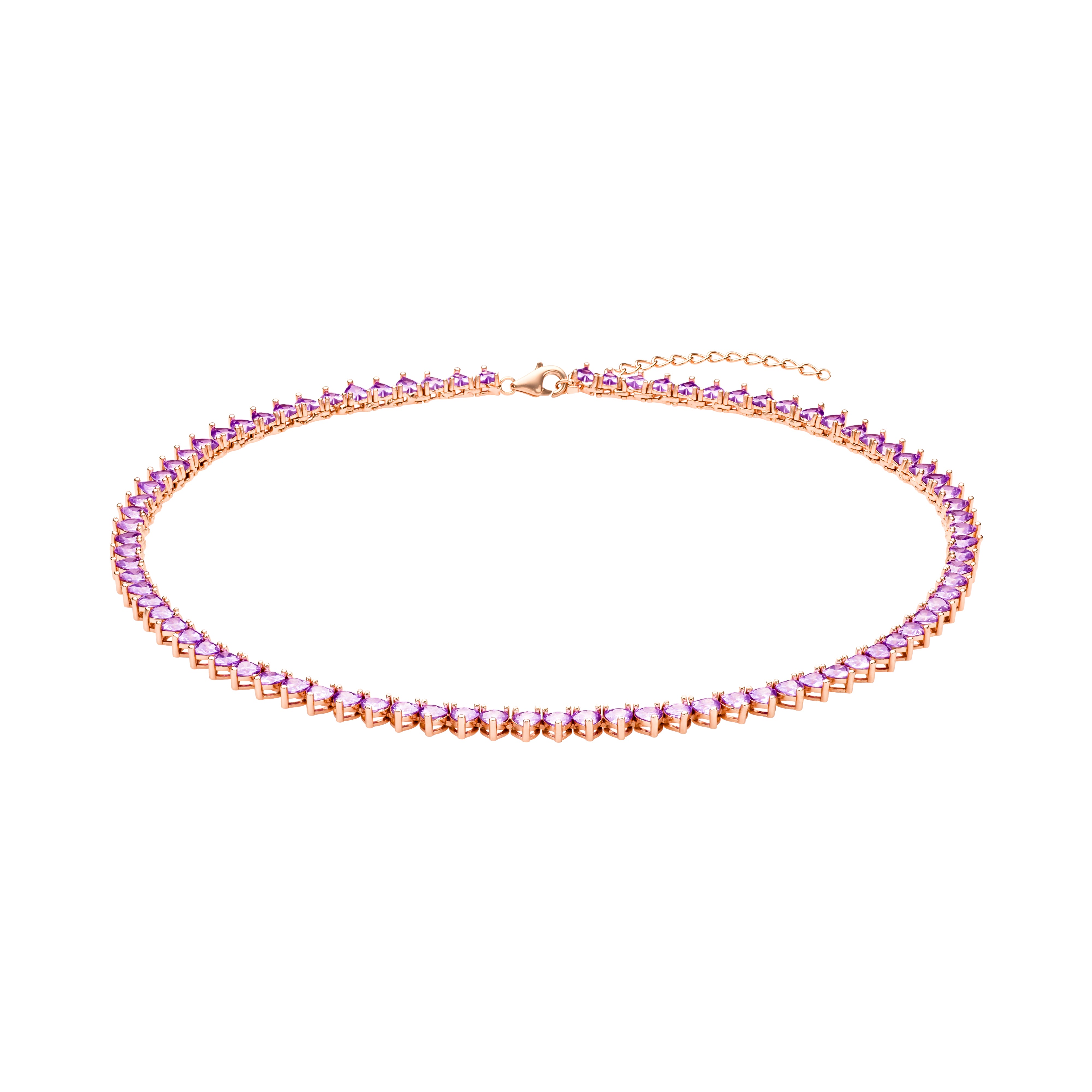 Love Tennis Necklace Rose Gold