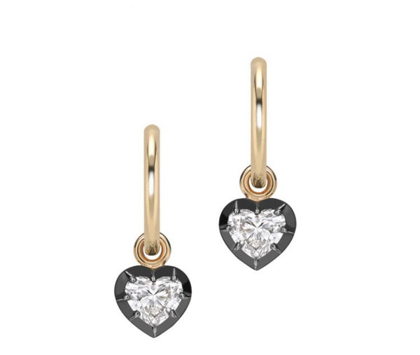 Two Tone Heart Earrings