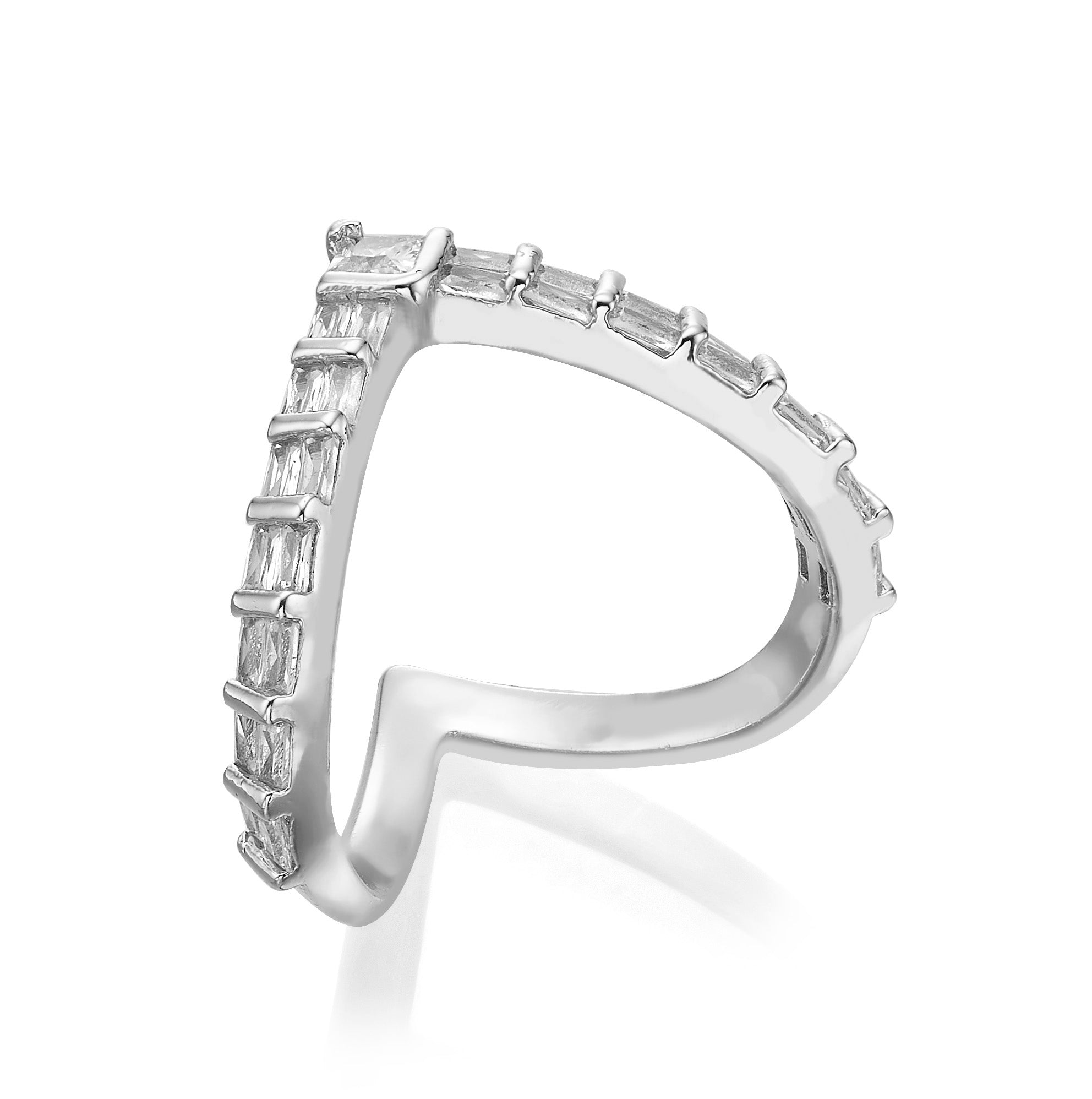 V baguette Ring