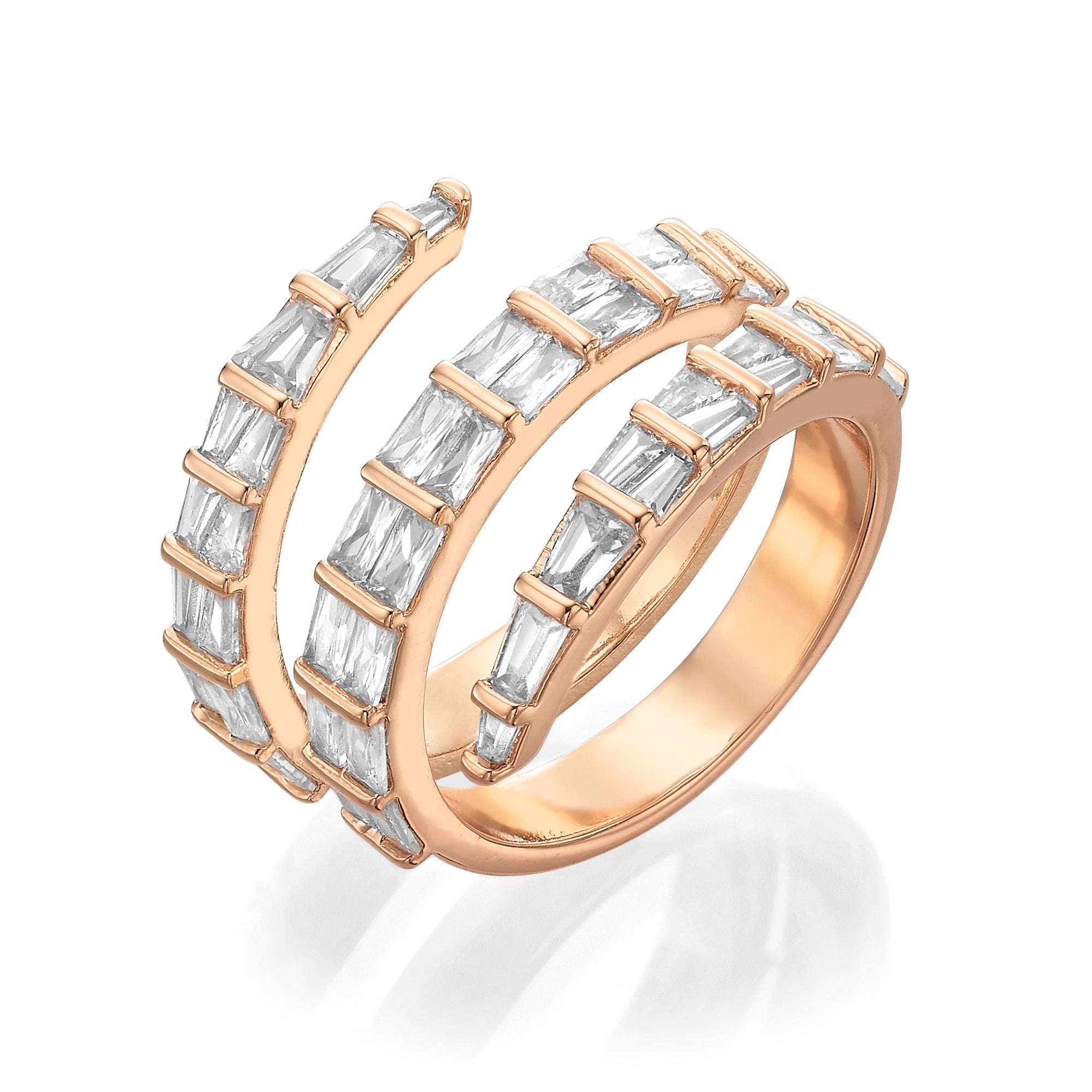 Baguettes Spiral Ring