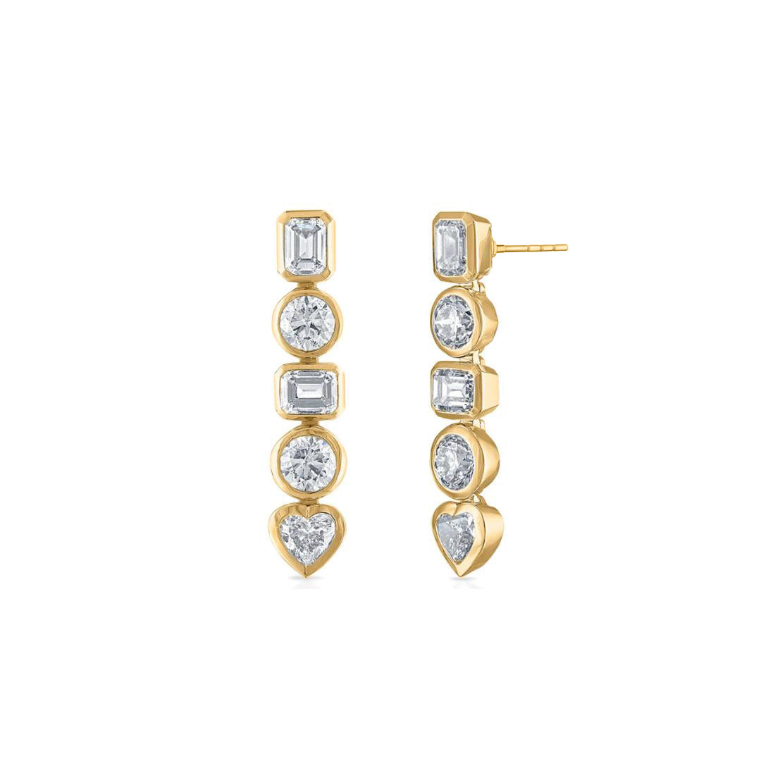 Five Stone Multi shape earrings