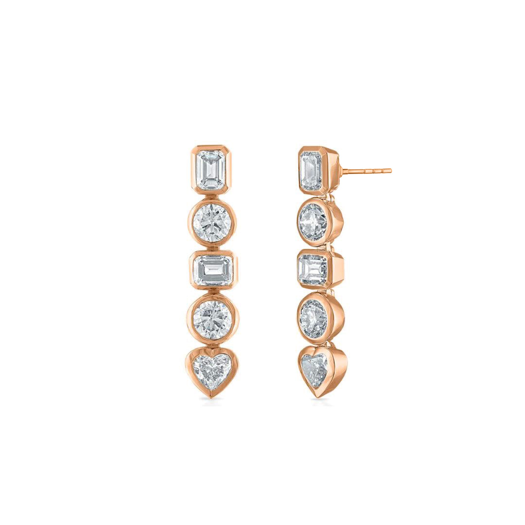 Five Stone Multi shape earrings