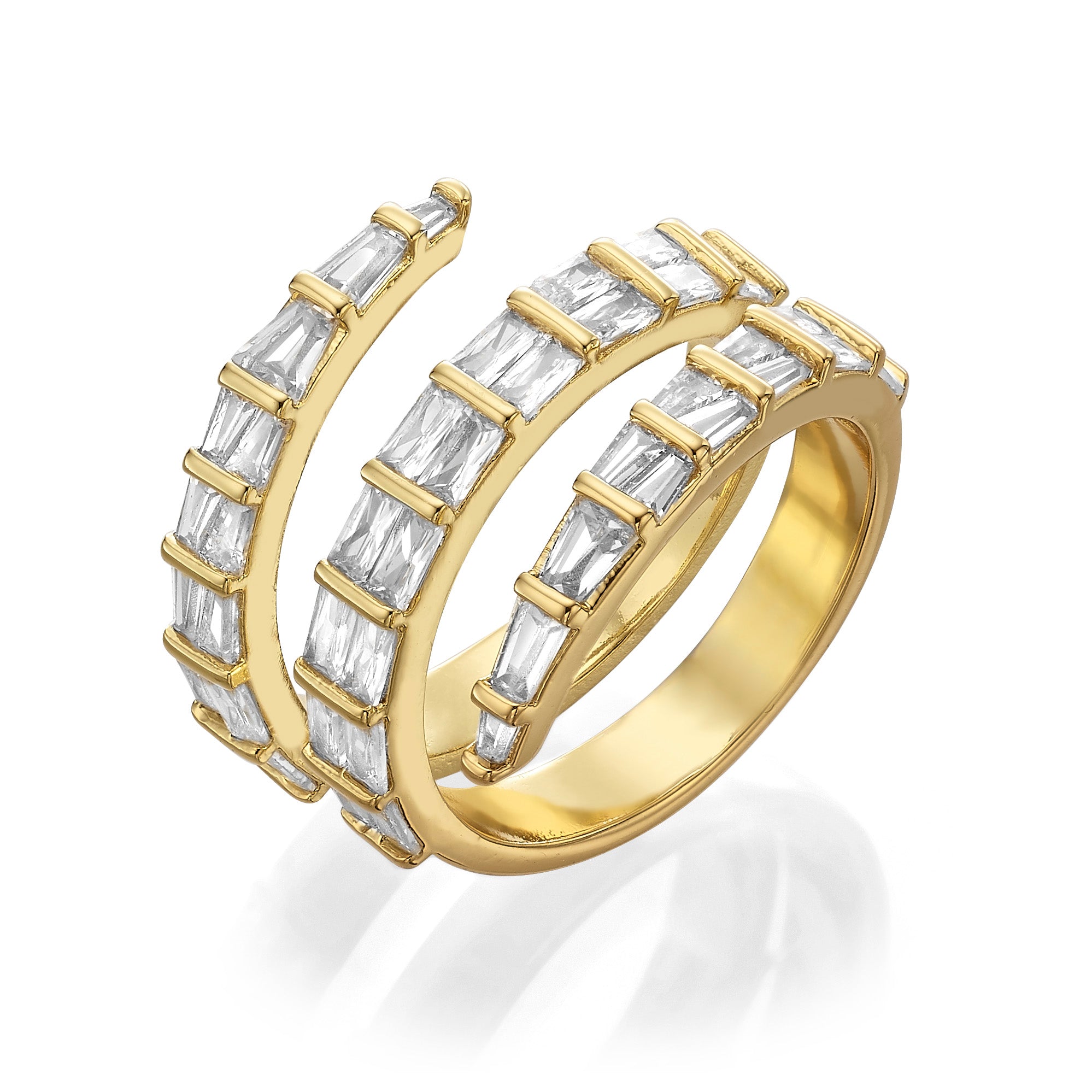 Baguettes Spiral Ring