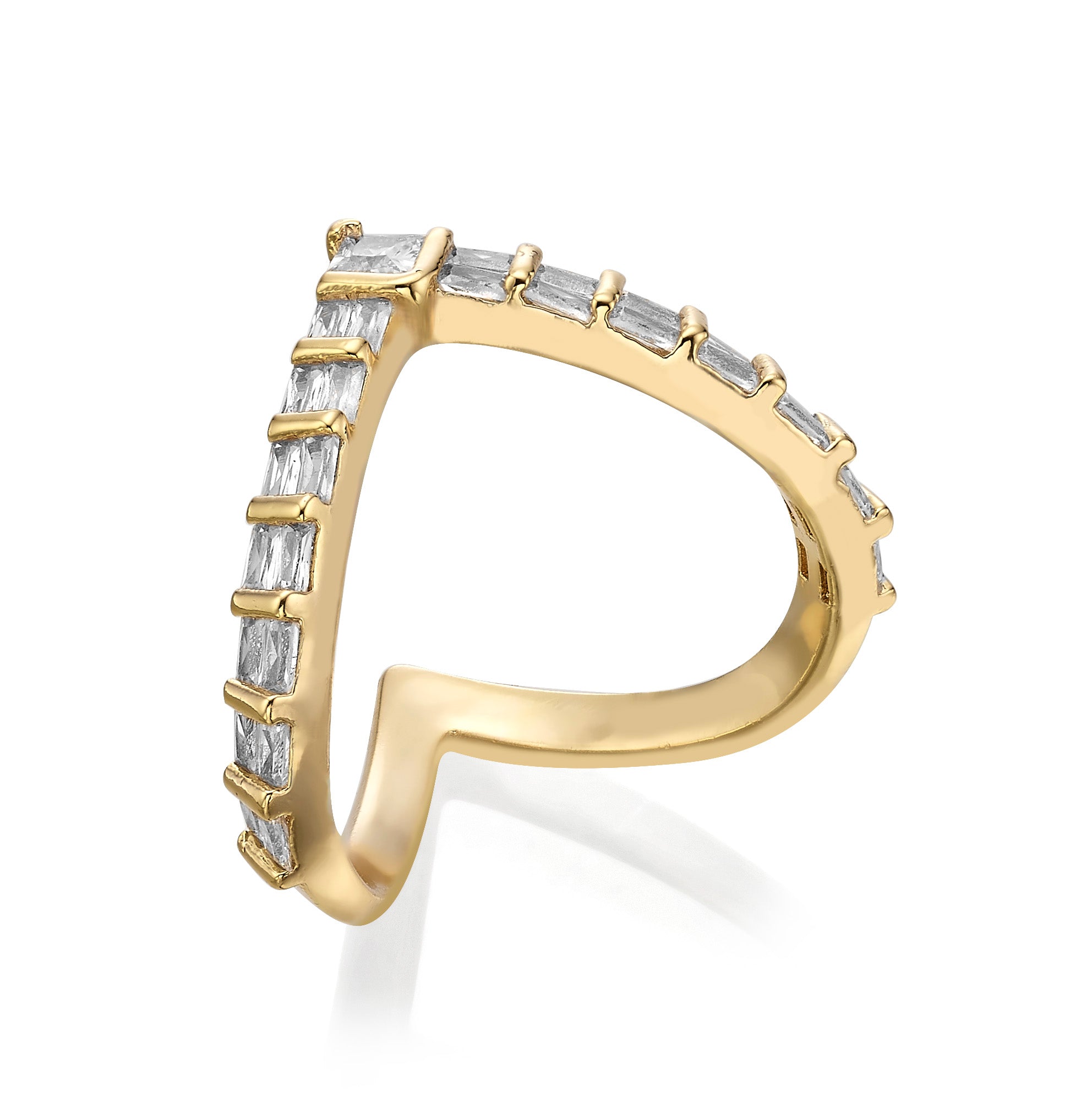 V baguette Ring