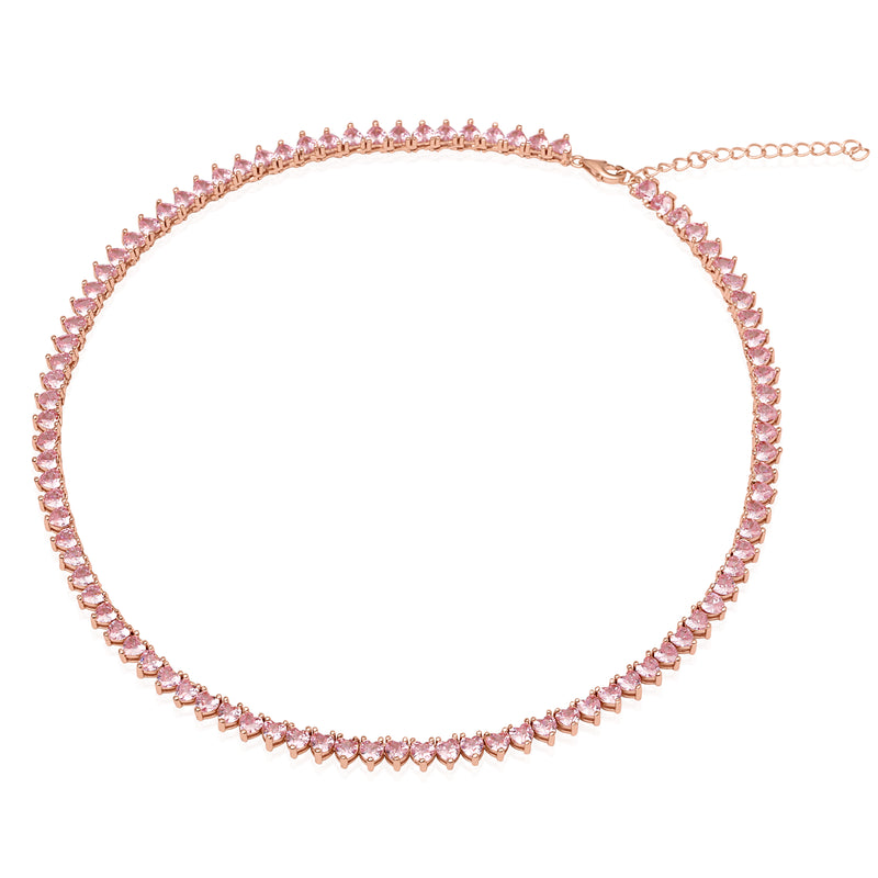 Baby Pink Tennis Necklace